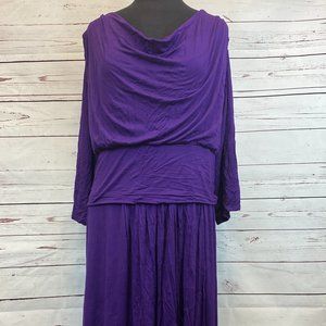 Kiyonna Lane Bryant Purple 3/4 Sleeve Dress Size 4